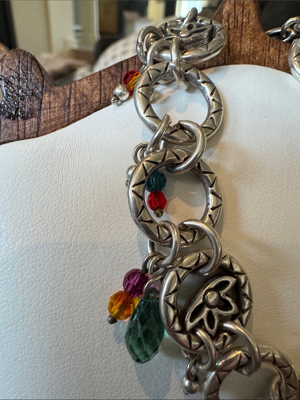 Brighton  Silver Multi-Color Charm Link Bracelet - Picture 3 of 8